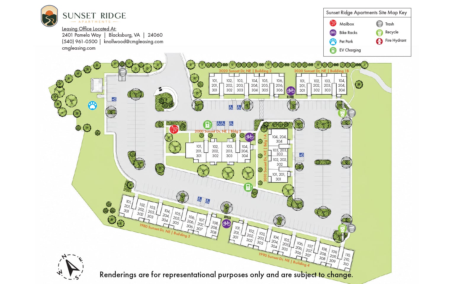 Sunset Ridge Site Map